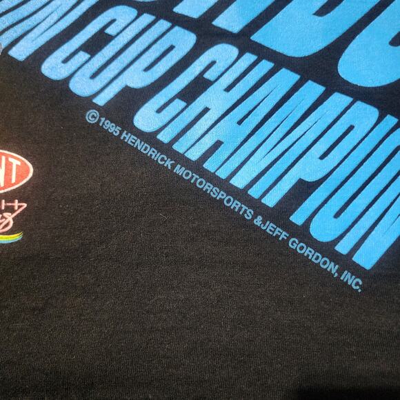 Vintage 1995 Jeff Gordon NASCAR Tee Nutmeg Tag XL DuPont Winston Cup Champ - Picture 5 of 8